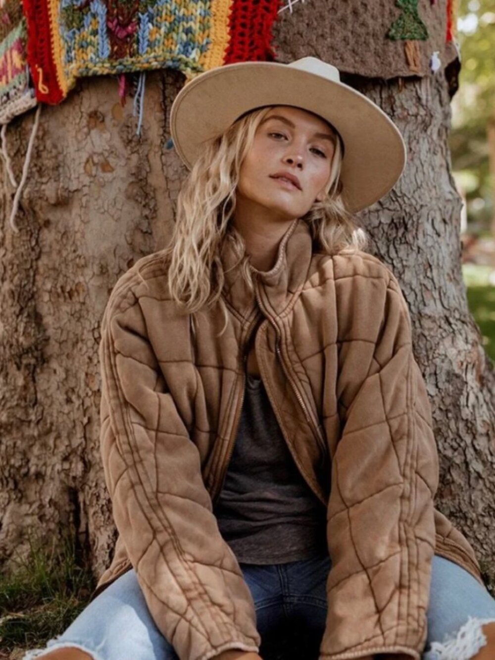 Free People | Dolman Quilted Bomber Jacket in Toasted Coconut